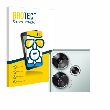 Parte frontale di una confezione del prodotto con il logo del marchio BROTECT. Accanto è raffigurato il dispositivo Xiaomi Poc