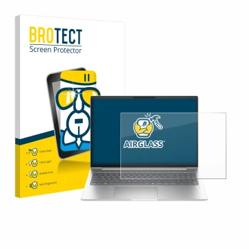 Parte frontale di una confezione del prodotto con il logo del marchio BROTECT. Accanto è raffigurato il dispositivo HP ProBook