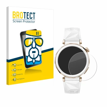 Parte frontale di una confezione del prodotto con il logo del marchio BROTECT. Accanto è raffigurato il dispositivo Huawei Wat