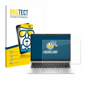 Parte frontale di una confezione del prodotto con il logo del marchio BROTECT. Accanto è raffigurato il dispositivo HP EliteBo