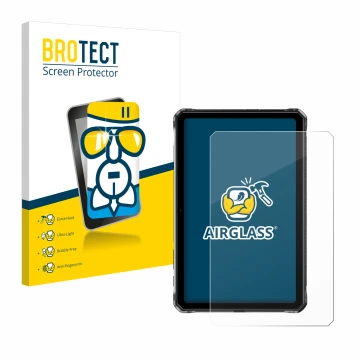 Parte frontale di una confezione del prodotto con il logo del marchio BROTECT. Accanto è raffigurato il dispositivo Doogee R10