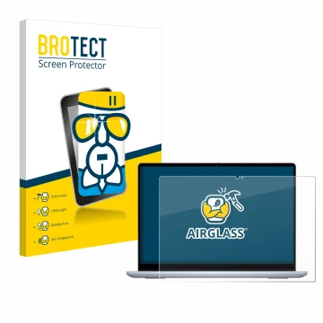 Parte frontale di una confezione del prodotto con il logo del marchio BROTECT. Accanto è raffigurato il dispositivo Dell Inspi