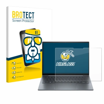 Parte frontale di una confezione del prodotto con il logo del marchio BROTECT. Accanto è raffigurato il dispositivo HP Dragonf