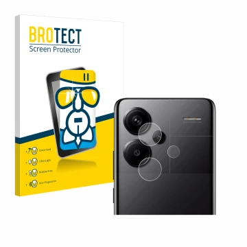 Parte frontale di una confezione del prodotto con il logo del marchio BROTECT. Accanto è raffigurato il dispositivo Xiaomi Red