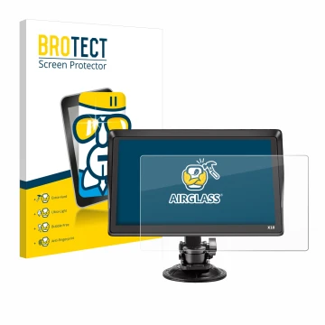Parte frontale di una confezione del prodotto con il logo del marchio BROTECT. Accanto è raffigurato il dispositivo Xgody X10 