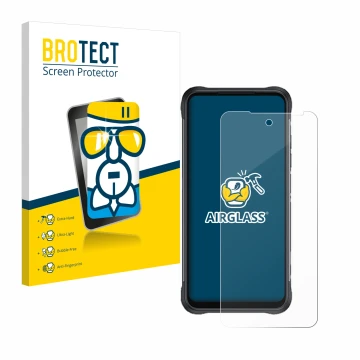 Parte frontale di una confezione del prodotto con il logo del marchio BROTECT. Accanto è raffigurato il dispositivo GlobeXplor