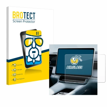 Parte frontale di una confezione del prodotto con il logo del marchio BROTECT. Accanto è raffigurato il dispositivo Polestar 4