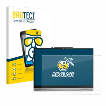 Parte frontale di una confezione del prodotto con il logo del marchio BROTECT. Accanto è raffigurato il dispositivo Lenovo Ide