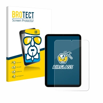 Parte frontale di una confezione del prodotto con il logo del marchio BROTECT. Accanto è raffigurato il dispositivo Apple iPad