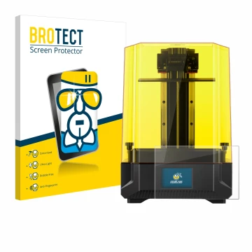 Parte frontale di una confezione del prodotto con il logo del marchio BROTECT. Accanto è raffigurato il dispositivo Anycubic P