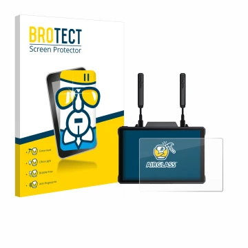 Parte frontale di una confezione del prodotto con il logo del marchio BROTECT. Accanto è raffigurato il dispositivo Hollyland 