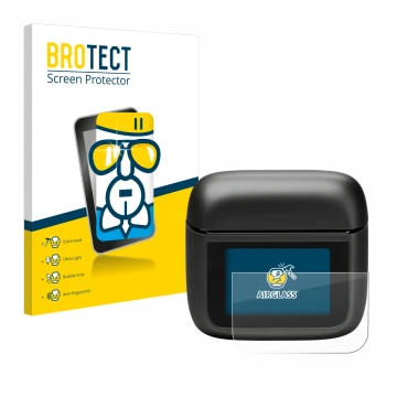 Parte frontale di una confezione del prodotto con il logo del marchio BROTECT. Accanto è raffigurato il dispositivo JBL Tour P