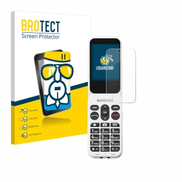 Parte frontale di una confezione del prodotto con il logo del marchio BROTECT. Accanto è raffigurato il dispositivo Doro Leva 