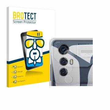 Parte frontale di una confezione del prodotto con il logo del marchio BROTECT. Accanto è raffigurato il dispositivo Cubot Max 