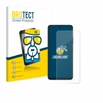 Parte frontale di una confezione del prodotto con il logo del marchio BROTECT. Accanto è raffigurato il dispositivo ZTE Blade 