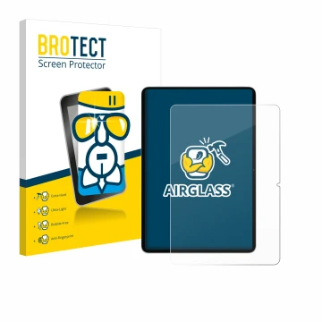 Parte frontale di una confezione del prodotto con il logo del marchio BROTECT. Accanto è raffigurato il dispositivo Xiaomi Pad