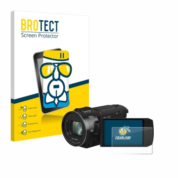 Parte frontale di una confezione del prodotto con il logo del marchio BROTECT. Accanto è raffigurato il dispositivo Panasonic 