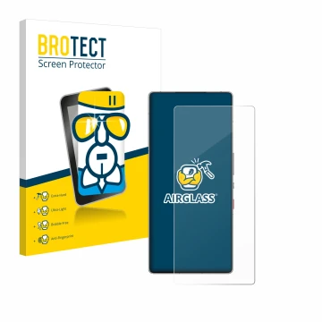 Parte frontale di una confezione del prodotto con il logo del marchio BROTECT. Accanto è raffigurato il dispositivo ZTE Nubia 