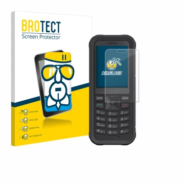 Parte frontale di una confezione del prodotto con il logo del marchio BROTECT. Accanto è raffigurato il dispositivo Sonim XP10