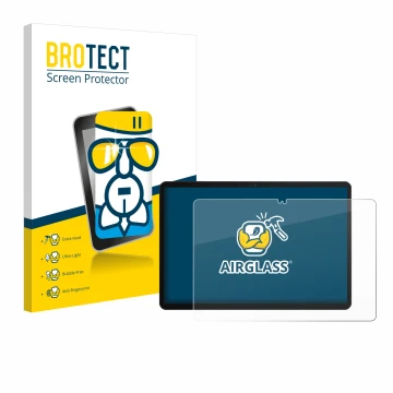 Parte frontale di una confezione del prodotto con il logo del marchio BROTECT. Accanto è raffigurato il dispositivo Chuwi Hi10