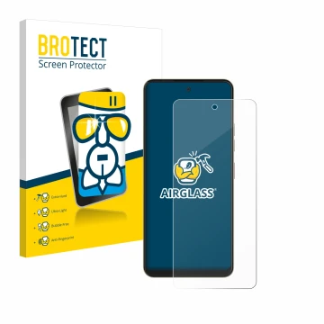 Parte frontale di una confezione del prodotto con il logo del marchio BROTECT. Accanto è raffigurato il dispositivo Nubia Musi