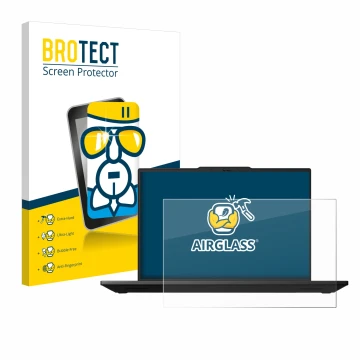 Parte frontale di una confezione del prodotto con il logo del marchio BROTECT. Accanto è raffigurato il dispositivo Lenovo Thi