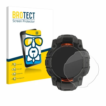 Parte frontale di una confezione del prodotto con il logo del marchio BROTECT. Accanto è raffigurato il dispositivo Garmin Ins