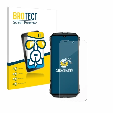 Parte frontale di una confezione del prodotto con il logo del marchio BROTECT. Accanto è raffigurato il dispositivo Doogee S11