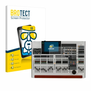 Parte frontale di una confezione del prodotto con il logo del marchio BROTECT. Accanto è raffigurato il dispositivo Behringer 