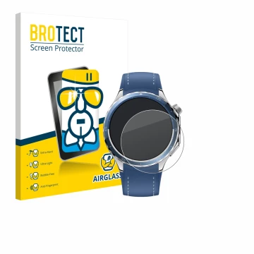 Parte frontale di una confezione del prodotto con il logo del marchio BROTECT. Accanto è raffigurato il dispositivo Oppo Watch