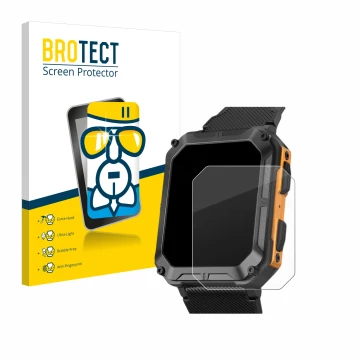 Parte frontale di una confezione del prodotto con il logo del marchio BROTECT. Accanto è raffigurato il dispositivo Stahlgear 