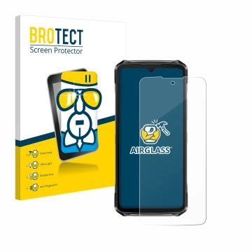 Parte frontale di una confezione del prodotto con il logo del marchio BROTECT. Accanto è raffigurato il dispositivo Doogee S11