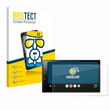 Parte frontale di una confezione del prodotto con il logo del marchio BROTECT. Accanto è raffigurato il dispositivo Pioneer SP