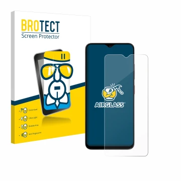 Parte frontale di una confezione del prodotto con il logo del marchio BROTECT. Accanto è raffigurato il dispositivo ZTE Blade 