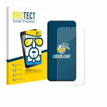 Parte frontale di una confezione del prodotto con il logo del marchio BROTECT. Accanto è raffigurato il dispositivo Samsung Ga