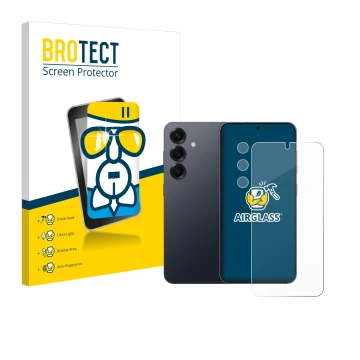 Parte frontale di una confezione del prodotto con il logo del marchio BROTECT. Accanto è raffigurato il dispositivo Samsung Ga