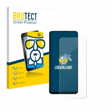 Parte frontale di una confezione del prodotto con il logo del marchio BROTECT. Accanto è raffigurato il dispositivo Umidigi No