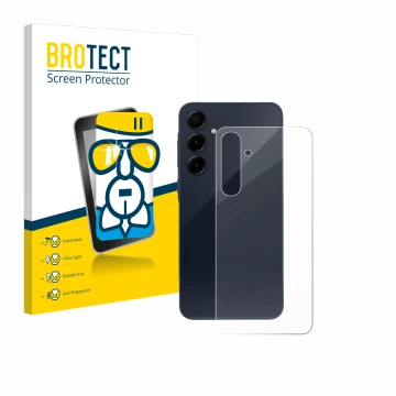 Parte frontale di una confezione del prodotto con il logo del marchio BROTECT. Accanto è raffigurato il dispositivo Samsung Ga