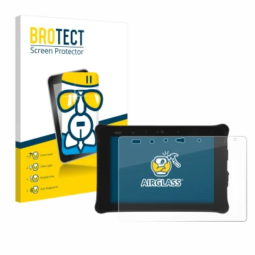 Parte frontale di una confezione del prodotto con il logo del marchio BROTECT. Accanto è raffigurato il dispositivo Leica iCON