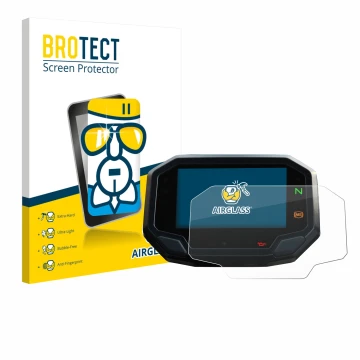 Parte frontale di una confezione del prodotto con il logo del marchio BROTECT. Accanto è raffigurato il dispositivo Kawasaki N