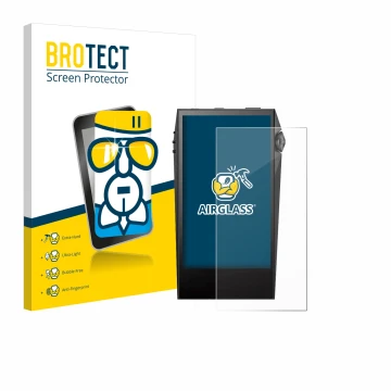 Parte frontale di una confezione del prodotto con il logo del marchio BROTECT. Accanto è raffigurato il dispositivo Astell&Ker