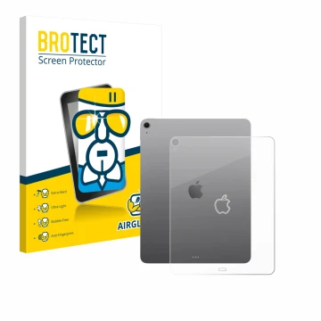 Parte frontale di una confezione del prodotto con il logo del marchio BROTECT. Accanto è raffigurato il dispositivo Apple iPad