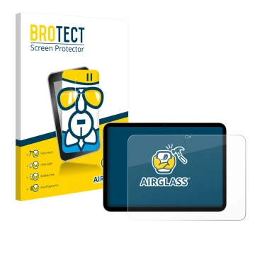 Parte frontale di una confezione del prodotto con il logo del marchio BROTECT. Accanto è raffigurato il dispositivo Apple iPad