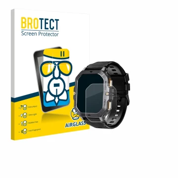 Parte frontale di una confezione del prodotto con il logo del marchio BROTECT. Accanto è raffigurato il dispositivo Oukitel BT
