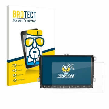 Parte frontale di una confezione del prodotto con il logo del marchio BROTECT. Accanto è raffigurato il dispositivo Essgoo AR9