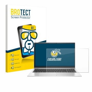 Parte frontale di una confezione del prodotto con il logo del marchio BROTECT. Accanto è raffigurato il dispositivo HP EliteBo