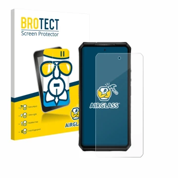 Parte frontale di una confezione del prodotto con il logo del marchio BROTECT. Accanto è raffigurato il dispositivo Ulefone Ar