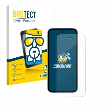 Parte frontale di una confezione del prodotto con il logo del marchio BROTECT. Accanto è raffigurato il dispositivo Google Pix