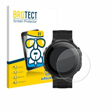 Parte frontale di una confezione del prodotto con il logo del marchio BROTECT. Accanto è raffigurato il dispositivo Kiprun GPS