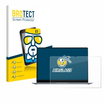 Parte frontale di una confezione del prodotto con il logo del marchio BROTECT. Accanto è raffigurato il dispositivo Samsung Ga